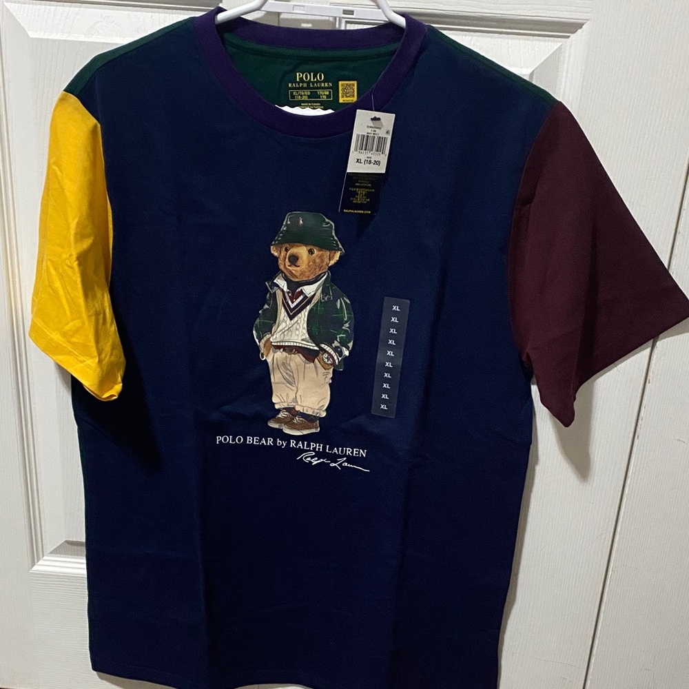 BNWT Ralph Lauren Kids Colorblock Polo Bear Tee